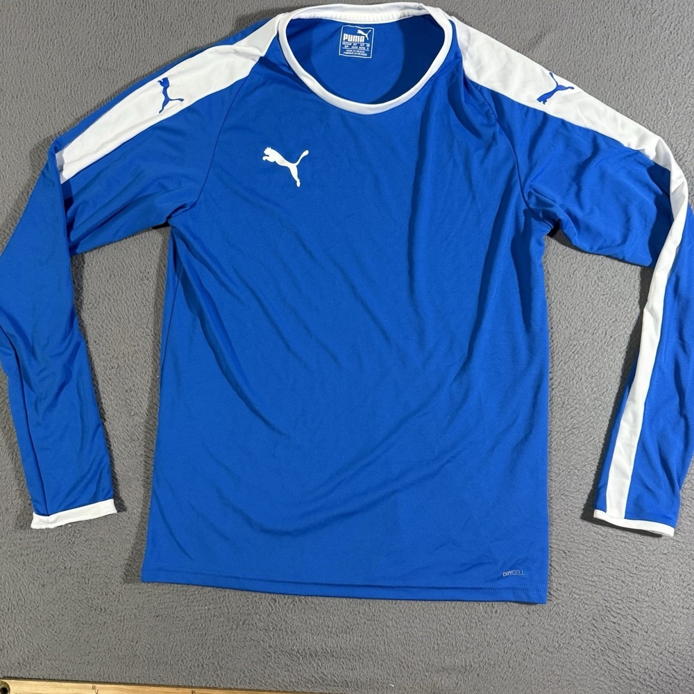 Puma Dry Cell Long Sleeve Base Layer Shirt Mens Top Size S Sport Lifestyle Blue